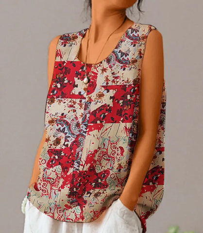 Blusa Feminina Estampada Sem Mangas Estilo Boho | Jana Blusa Feminina Estampada Sem Mangas Estilo Boho | Jana