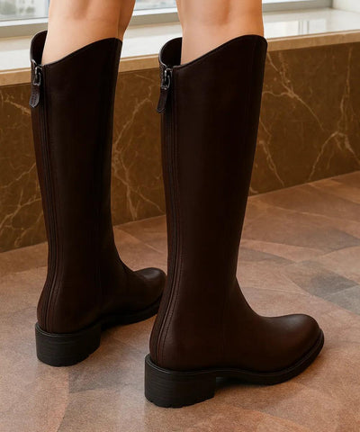 Bota Cano Longo Feminina de Couro de Inverno Elegante | Western Bota Cano Longo Feminina de Couro de Inverno Elegante | Western