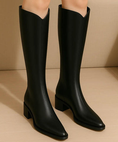 Bota Cano Longo Feminina de Couro de Inverno Elegante | Western Bota Cano Longo Feminina de Couro de Inverno Elegante | Western