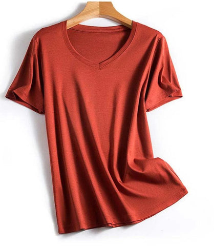 Camiseta Básica Feminina em Algodão Modal e Seda | Anika Camiseta Básica Feminina em Algodão Modal e Seda | Anika