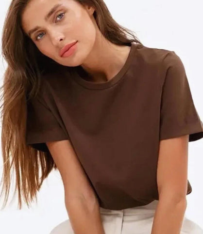 Camiseta Feminina Básica Algodão Premium | Mila Camiseta Feminina Básica Algodão Premium | Mila
