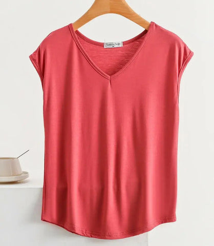 Camiseta Feminina Básica Decote V Conforto | Biana Camiseta Feminina Básica Decote V Conforto | Biana