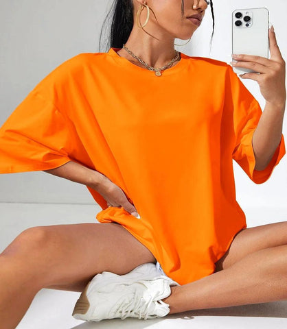 Camiseta Feminina Longa Oversized Algodão | Agah Camiseta Feminina Longa Oversized Algodão | Agah