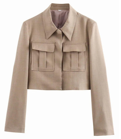 Conjunto Feminino Alfaiataria com Blazer Cropped de Linho | Livia Conjunto Feminino Alfaiataria com Blazer Cropped de Linho | Livia