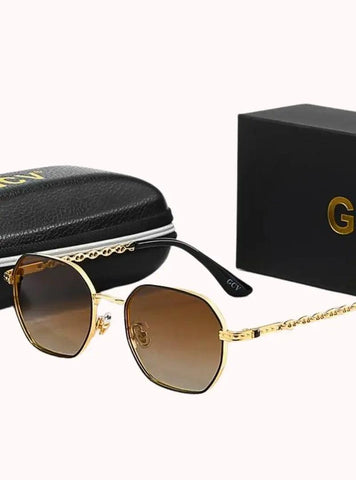 Óculos de Sol Vintage Hexagonal - Proteção UV e Estilo único para completar seu look Óculos de Sol Vintage Hexagonal - Proteção UV e Estilo único para completar seu look