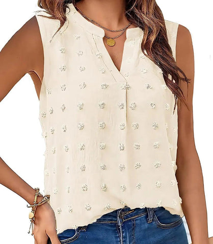 Regata Feminina Texturizada com Decote V Casual | Akiko Regata Feminina Texturizada com Decote V Casual | Akiko