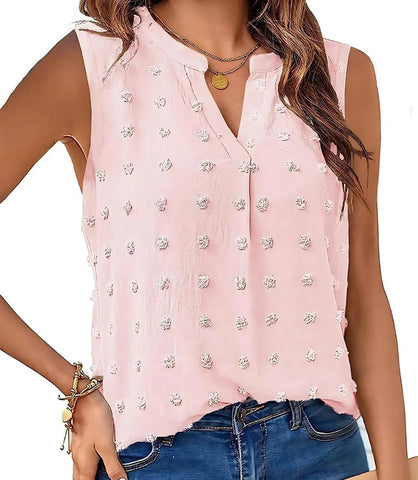 Regata Feminina Texturizada com Decote V Casual | Akiko Regata Feminina Texturizada com Decote V Casual | Akiko