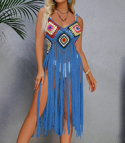 Saída de Praia Crochê Franja Feminina | Nalaura Saída de Praia Crochê Franja Feminina | Nalaura