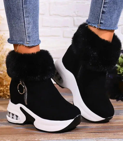 Tênis Botinha Feminino Plataforma feminino, confortável, pele sintética, sola de borracha TPR, ideal para inverno. Tênis Botinha Feminino Plataforma feminino, confortável, pele sintética, sola de borracha TPR, ideal para inverno.