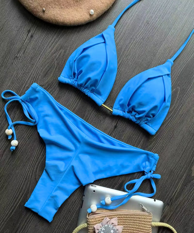 Biquíni Feminino Cortininha Triangular Amarração Lateral | Mareal Biquíni Feminino Cortininha Triangular Amarração Lateral | Mareal