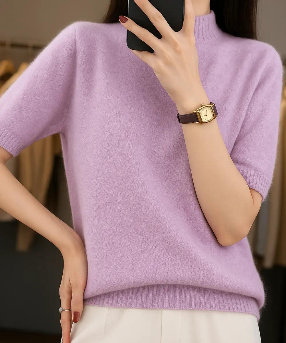 Comprar blusa tricot feminina lilás meia manga felpuda cashemere elegante para looks confortáveis na meia-estação e inverno em promoção ZARA
 Comprar blusa tricot feminina lilás meia manga felpuda cashemere elegante para looks confortáveis na meia-estação e inverno em promoção ZARA