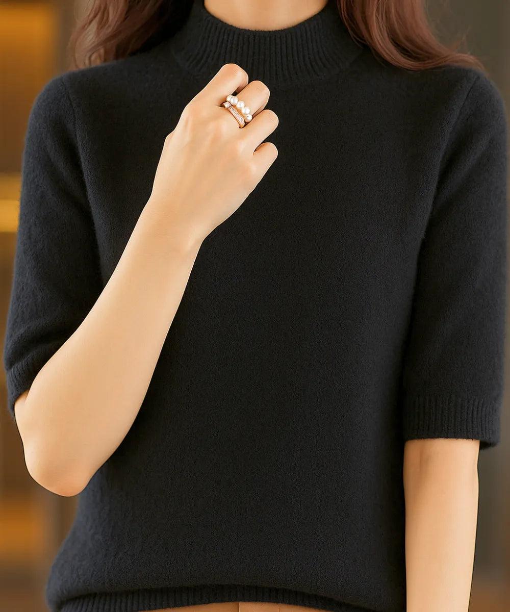 Comprar blusa tricot feminina preto meia manga felpuda cashemere elegante para looks confortáveis na meia-estação e inverno em promoção ZARA
 Comprar blusa tricot feminina preto meia manga felpuda cashemere elegante para looks confortáveis na meia-estação e inverno em promoção ZARA
