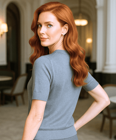 Blusa Tricot Feminina com Manga Curta Elegante | Yoana Blusa Tricot Feminina com Manga Curta Elegante | Yoana