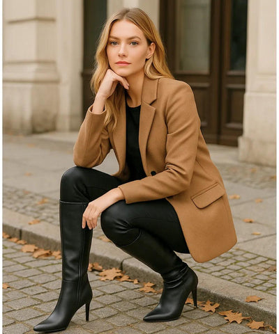 Bota Feminina Cano Alto com Salto Fino Elegante | Lion Bota Feminina Cano Alto com Salto Fino Elegante | Lion