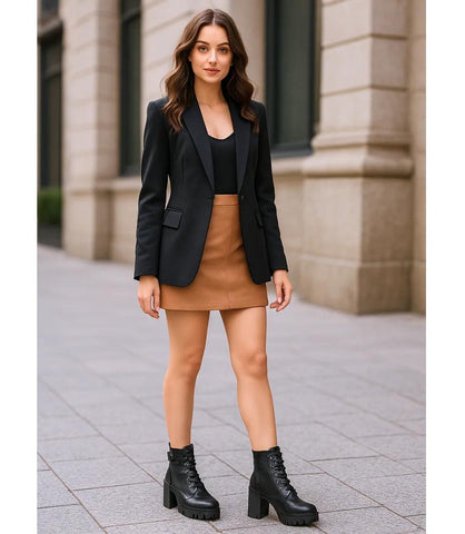 Bota Feminina Coturno Cano Curto com Salto Tratorado | Eri Bota Feminina Coturno Cano Curto com Salto Tratorado | Eri