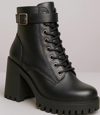 Bota Feminina Coturno Cano Curto com Salto Tratorado | Eri Bota Feminina Coturno Cano Curto com Salto Tratorado | Eri