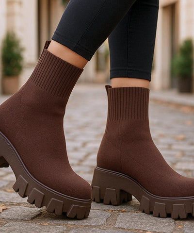 Bota Feminina Tratorada Knit de Inverno Urbano | Soled Bota Feminina Tratorada Knit de Inverno Urbano | Soled