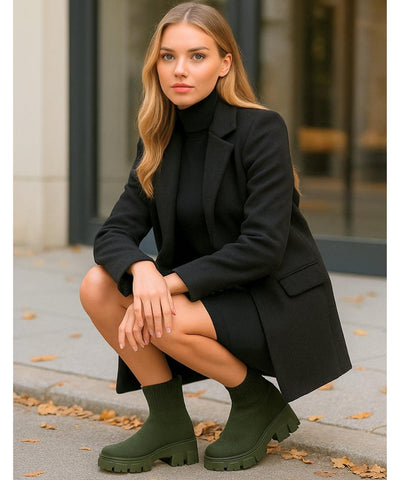 Bota Feminina Tratorada Knit de Inverno Urbano | Soled Bota Feminina Tratorada Knit de Inverno Urbano | Soled