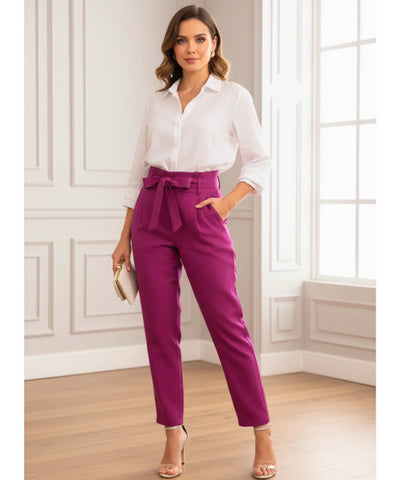 Calça Alfaiataria Feminina Cintura Alta Cinto | Halia Calça Alfaiataria Feminina Cintura Alta Cinto | Halia