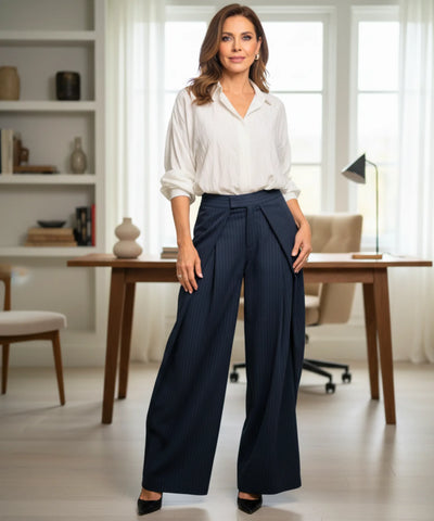 Calça Alfaiataria Feminina Wide Leg Casual Elegante | Trali Calça Alfaiataria Feminina Wide Leg Casual Elegante | Trali