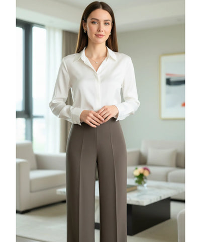 Calça Wide Leg Feminina Cintura Alta Confortável Casual  | Ava Calça Wide Leg Feminina Cintura Alta Confortável Casual  | Ava