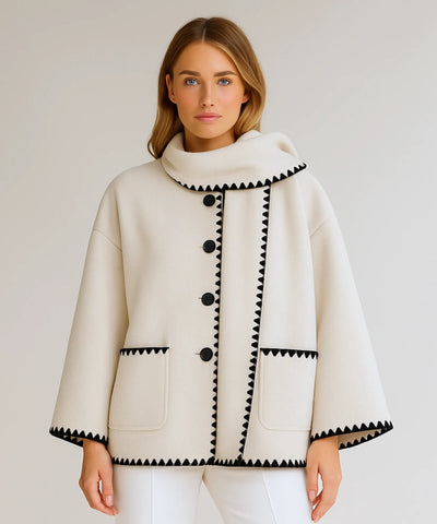 Casaco Feminino Lã Batida Quente Inverno Elegante | Demi Casaco Feminino Lã Batida Quente Inverno Elegante | Demi