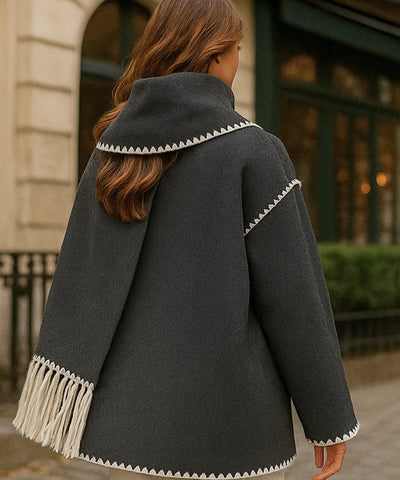 Casaco Feminino Lã Batida Quente Inverno Elegante | Demi Casaco Feminino Lã Batida Quente Inverno Elegante | Demi