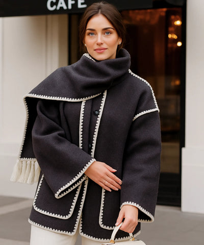 Casaco Feminino Lã Batida Quente Inverno Elegante | Demi Casaco Feminino Lã Batida Quente Inverno Elegante | Demi