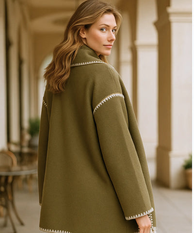 Casaco Feminino Lã Batida Quente Inverno Elegante | Demi Casaco Feminino Lã Batida Quente Inverno Elegante | Demi