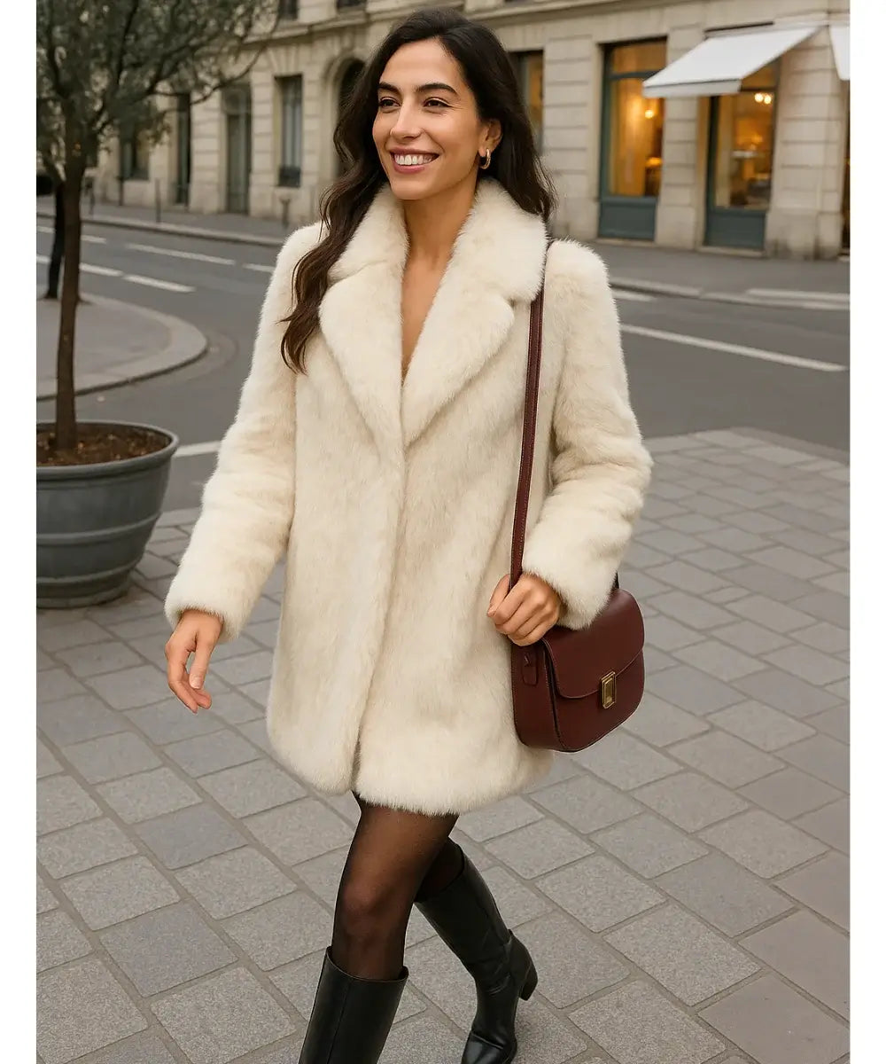 Comprar casaco feminino de pelo sintético premium super macio e elegante para inverno em oferta com caimento impecável Comprar casaco feminino de pelo sintético premium super macio e elegante para inverno em oferta com caimento impecável