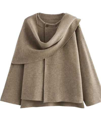 Casaco Feminino Tricot Oversized Lã Batida Inverno | Poli Casaco Feminino Tricot Oversized Lã Batida Inverno | Poli