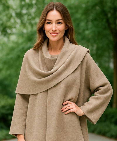 Casaco Feminino Tricot Oversized Lã Batida Inverno | Poli Casaco Feminino Tricot Oversized Lã Batida Inverno | Poli