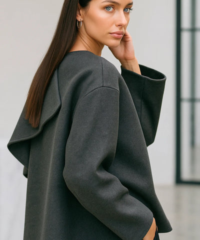 Casaco Feminino Tricot Oversized Lã Batida Inverno | Poli Casaco Feminino Tricot Oversized Lã Batida Inverno | Poli