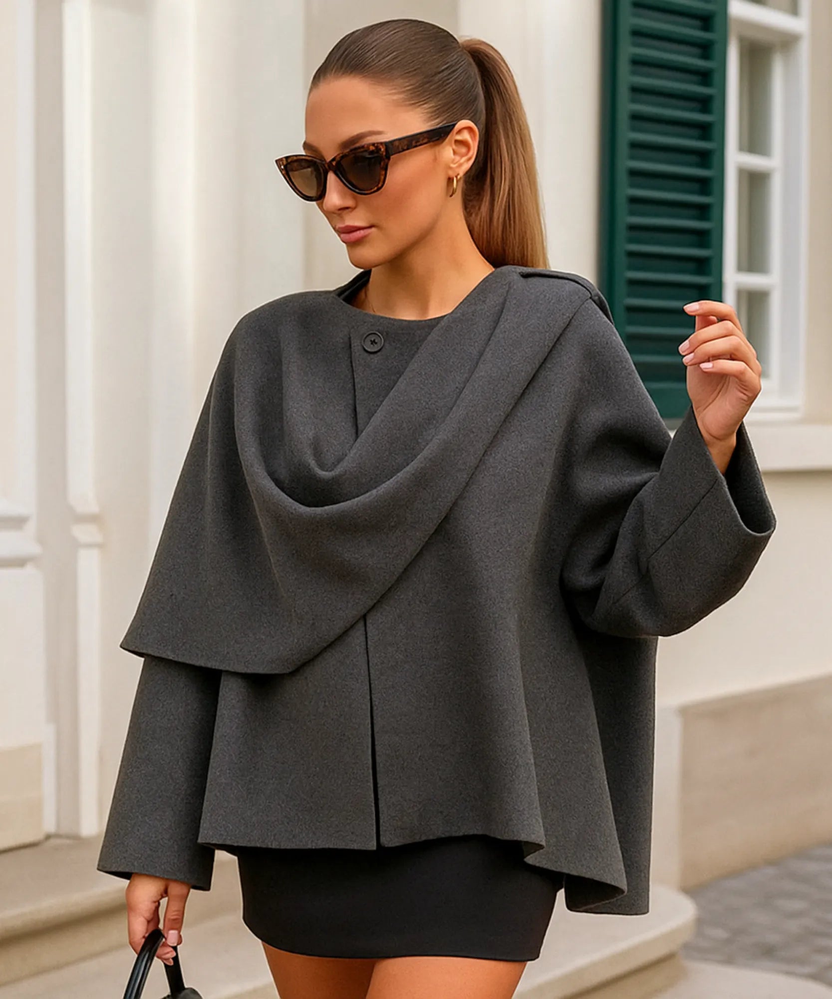 Comprar casaco feminino tricot cinza oversized lã batida inverno quente confortável em promoção ZARA
 Comprar casaco feminino tricot cinza oversized lã batida inverno quente confortável em promoção ZARA