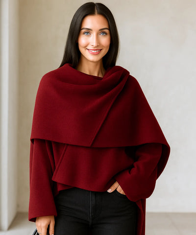 Comprar casaco feminino tricot vinho oversized lã batida inverno quente confortável em promoção ZARA
 Comprar casaco feminino tricot vinho oversized lã batida inverno quente confortável em promoção ZARA