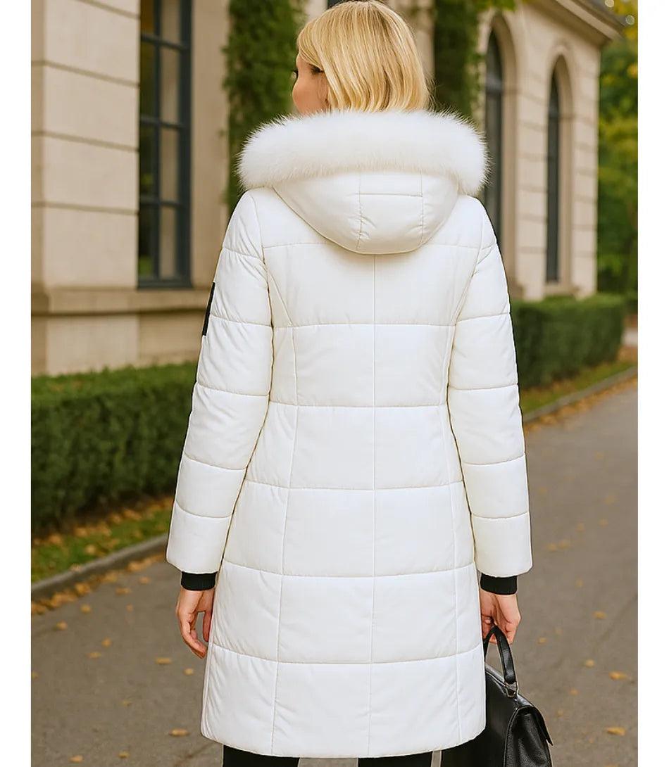 Comprar casaco feminino de inverno longo branco acolchoado com gola de pelo removível e capuz para dias frios e elegantes em promoção ZARA
 Comprar casaco feminino de inverno longo branco acolchoado com gola de pelo removível e capuz para dias frios e elegantes em promoção ZARA