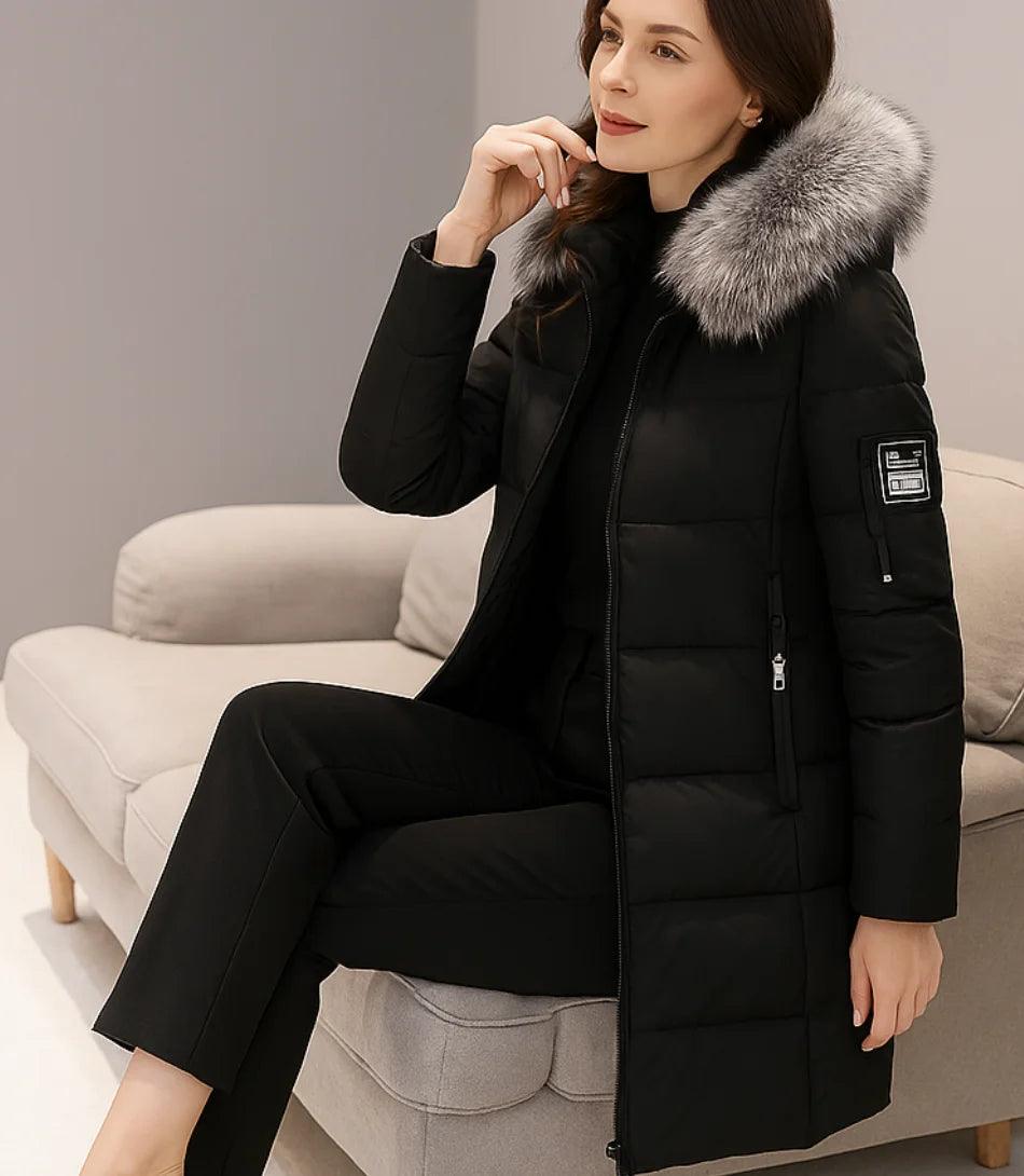 Comprar casaco feminino de inverno longo preto acolchoado com gola de pelo removível e capuz para dias frios e elegantes em promoção ZARA
 Comprar casaco feminino de inverno longo preto acolchoado com gola de pelo removível e capuz para dias frios e elegantes em promoção ZARA