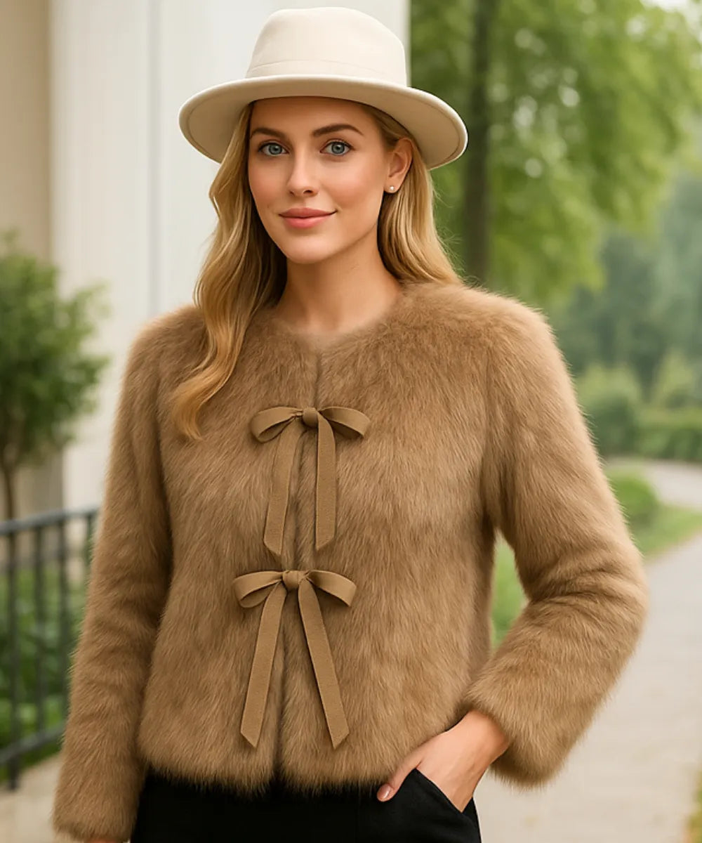 Comprar casaco de pelo feminino curto marrom sofisticado com amarração e forro quente para inverno ou frio intenso em promoção ZARA
 Comprar casaco de pelo feminino curto marrom sofisticado com amarração e forro quente para inverno ou frio intenso em promoção ZARA