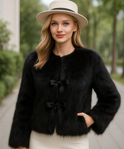 Casaco de Pelo Feminino Curto Sofisticado para Inverno | Miller Casaco de Pelo Feminino Curto Sofisticado para Inverno | Miller