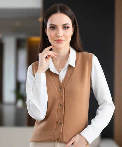 Colete Feminino Tricot Elegante Com Botões Sem Manga | Lilitz Colete Feminino Tricot Elegante Com Botões Sem Manga | Lilitz