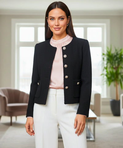 Conjunto Tweed Feminino com Shorts Saia e Blazer Elegante | Juli Conjunto Tweed Feminino com Shorts Saia e Blazer Elegante | Juli