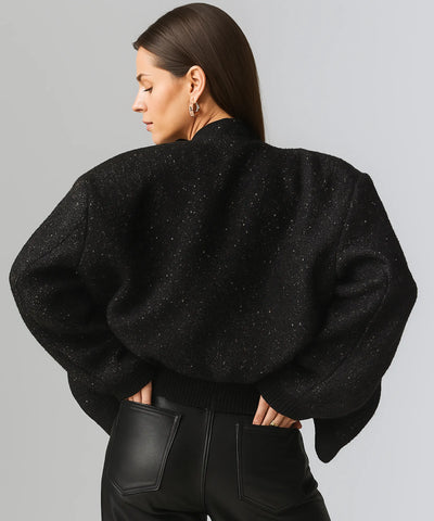 Jaqueta Bomber Feminina Paetê Brilho Elegante | Siara Jaqueta Bomber Feminina Paetê Brilho Elegante | Siara