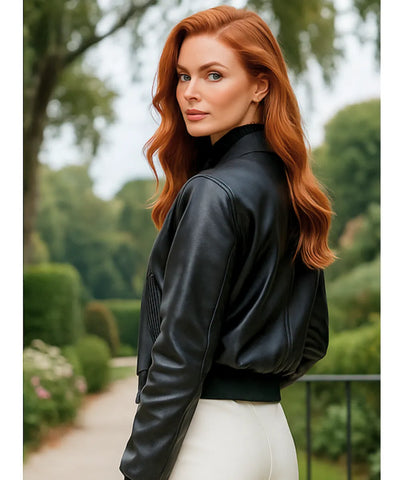 Jaqueta Feminina de Couro Bomber com Zíper Duplo | Fit Jaqueta Feminina de Couro Bomber com Zíper Duplo | Fit