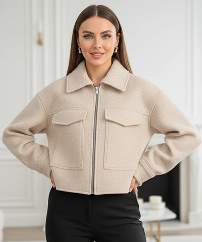 Jaqueta Oversized Feminina Lã Bouclê Elegante | Deisa Jaqueta Oversized Feminina Lã Bouclê Elegante | Deisa