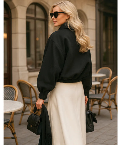 Jaqueta Feminina Oversized em Suede Urbano Elegante | Munis Jaqueta Feminina Oversized em Suede Urbano Elegante | Munis