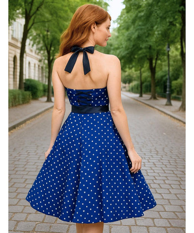 Vestido Vintage de Poá com Laço Feminino | Zelli Vestido Vintage de Poá com Laço Feminino | Zelli