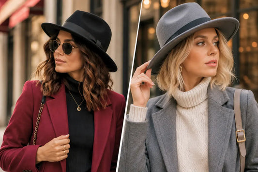 chapéu feminino fedora combinando com looks de inverno elegantes