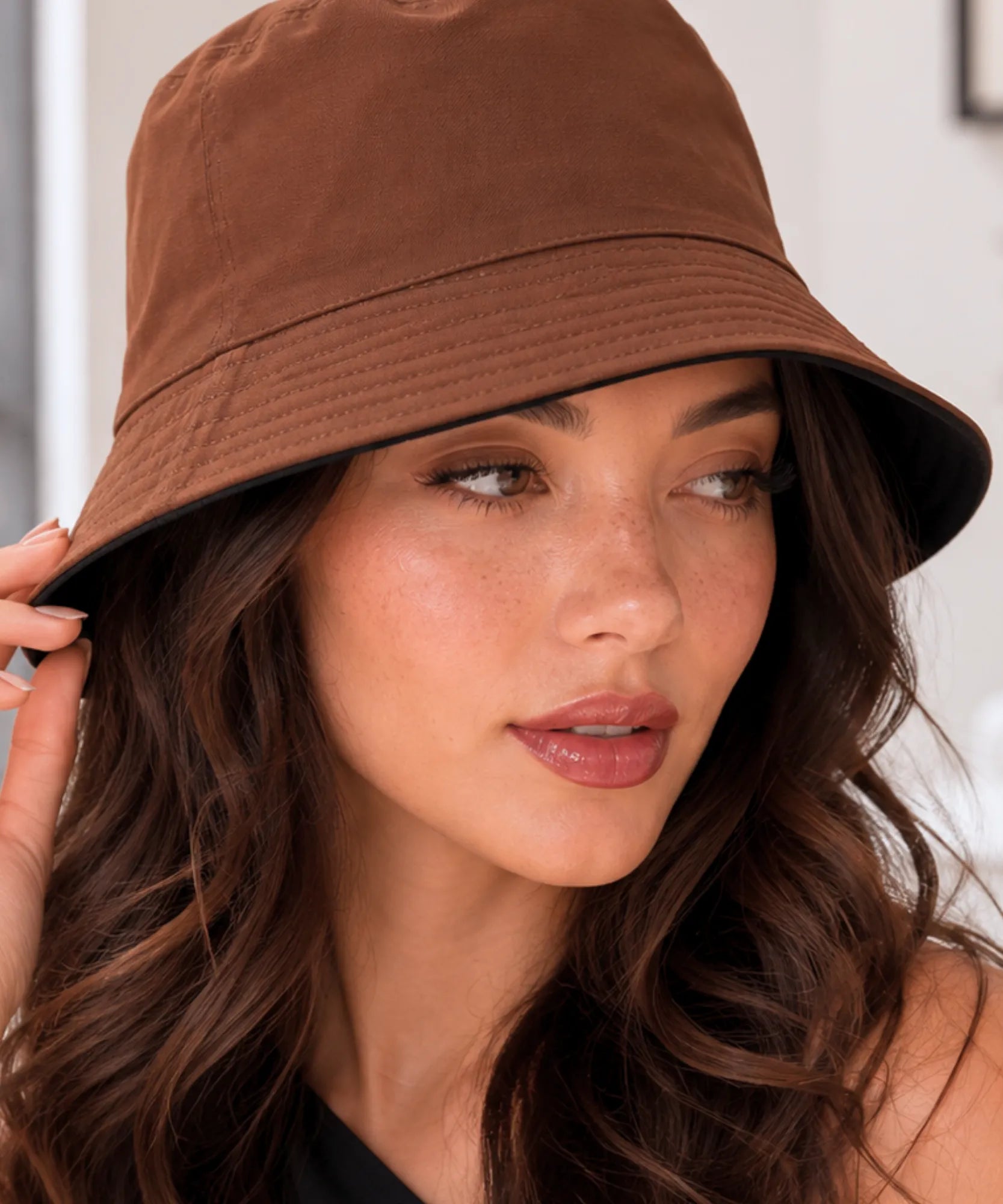 Comprar bucket chapeu dupla face algodão proteção solar unissex casual verão praia barato em promoção ANELLIMN