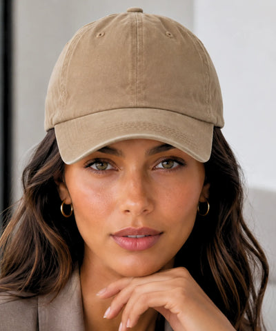 Boné Feminino Aba Curva Algodão Estonado Vintage | Coche