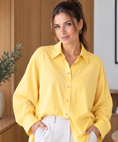 Camisa Listrada Feminina Manga Longa Solta | Silvi